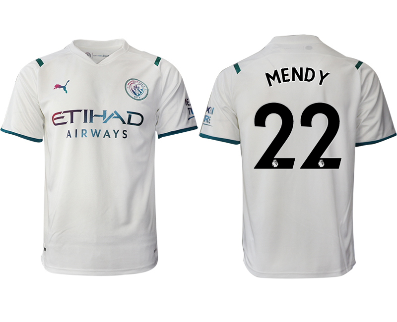 Cheap Men 2021-2022 Club Manchester city away aaa version white 22 Soccer Jersey